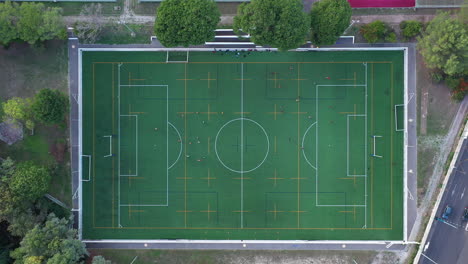 Urban-soccer-field-aerial-top-shot-multisports-Montpellier-Saint-Elois-top-shot